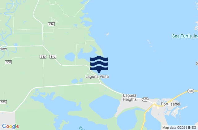 Mappa delle Getijden in Laguna Vista, United States
