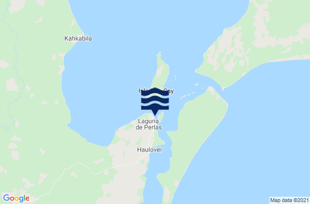 Mappa delle Getijden in Laguna de Perlas, Nicaragua
