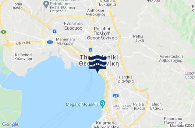 Mappa delle Getijden in Lagyná, Greece
