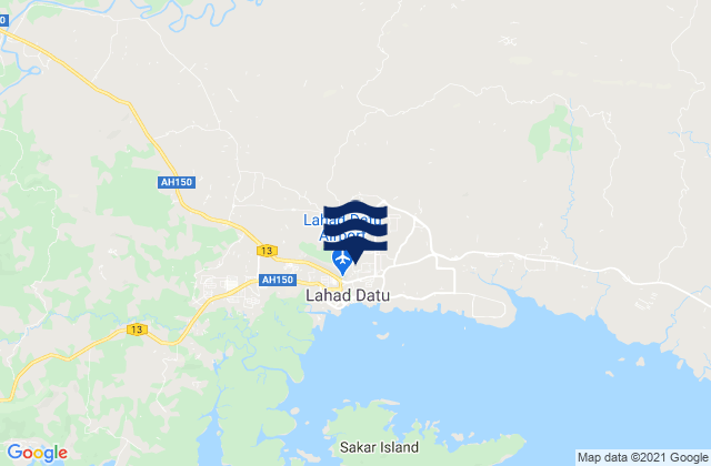 Mappa delle Getijden in Lahad Datu Darvel Bay, Malaysia