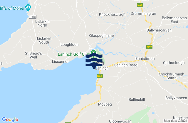 Mappa delle Getijden in Lahinch - Beach, Ireland
