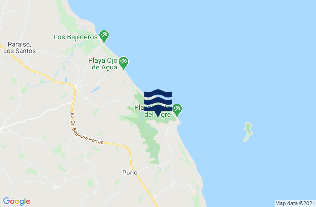 Mappa delle Getijden in Lajamina, Panama
