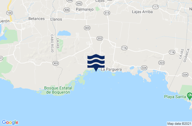 Mappa delle Getijden in Lajas, Puerto Rico