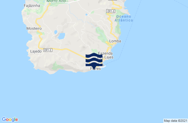 Mappa delle Getijden in Lajens Flores Island, Portugal