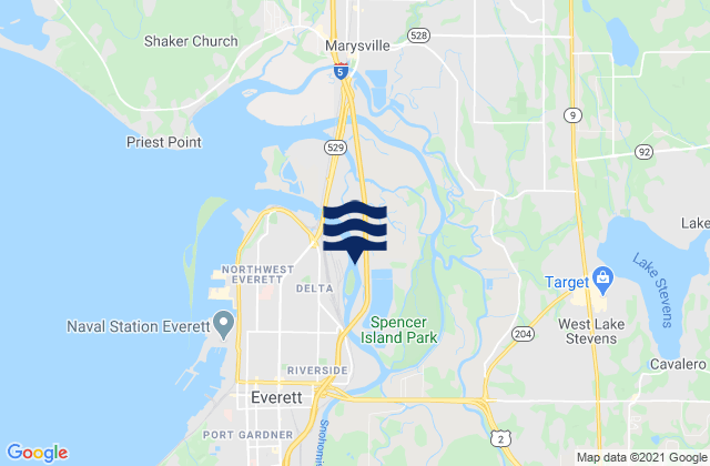 Mappa delle Getijden in Lake Stevens, United States