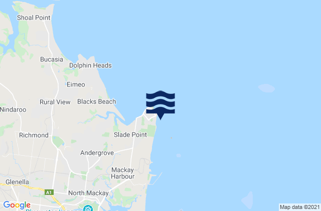 Mappa delle Getijden in Lamberts Beach, Australia