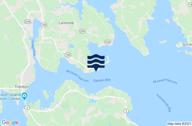 Mappa delle Getijden in Lamoine Beach, United States