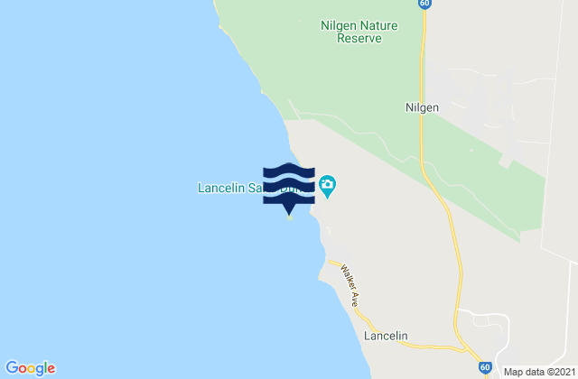 Mappa delle Getijden in Lancelin Island, Australia