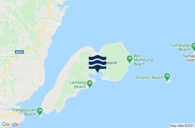 Mappa delle Getijden in Landang Laum, Philippines