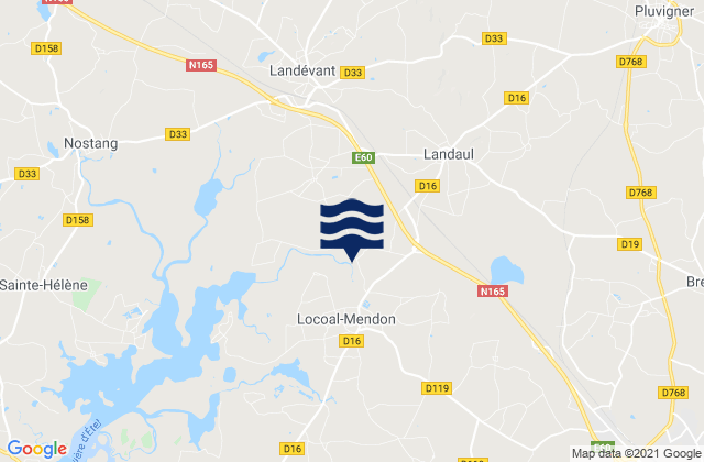 Mappa delle Getijden in Landaul, France