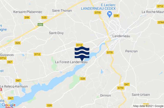 Mappa delle Getijden in Landerneau, France