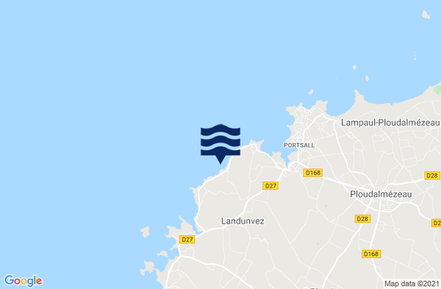 Mappa delle Getijden in Landunvez, France
