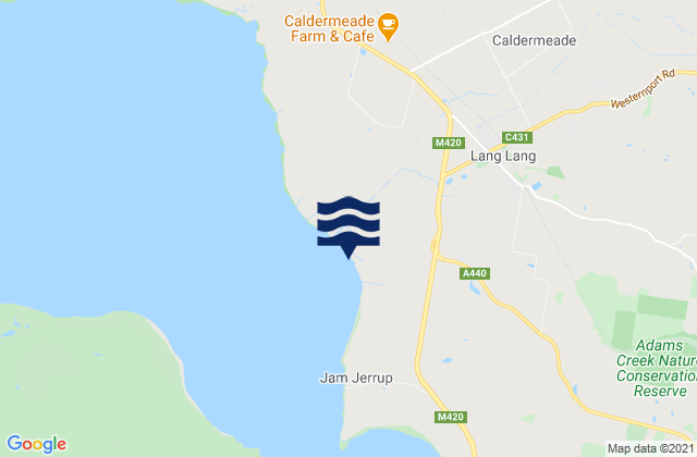 Mappa delle Getijden in Lang Lang Beach, Australia