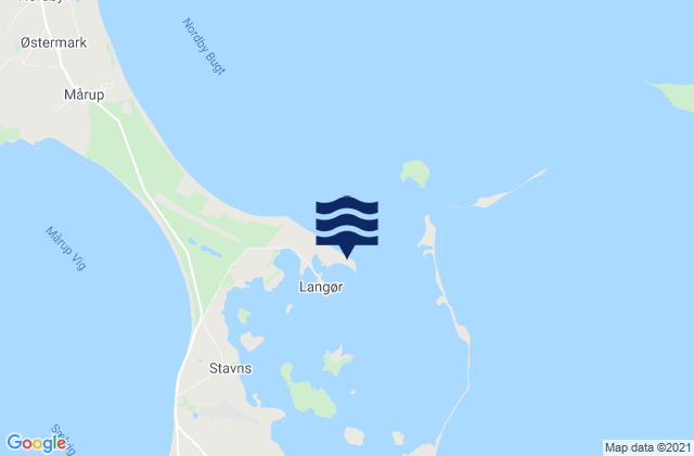 Mappa delle Getijden in Langør, Denmark