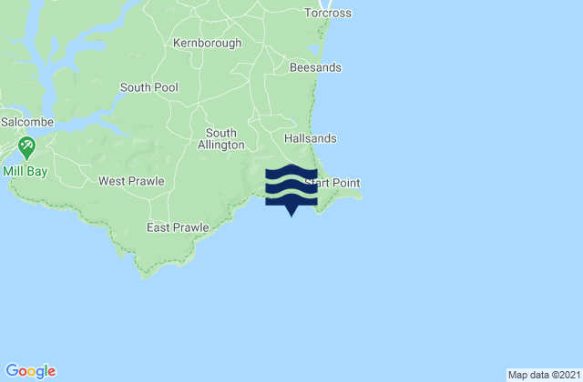 Mappa delle Getijden in Lannacombe Bay, United Kingdom