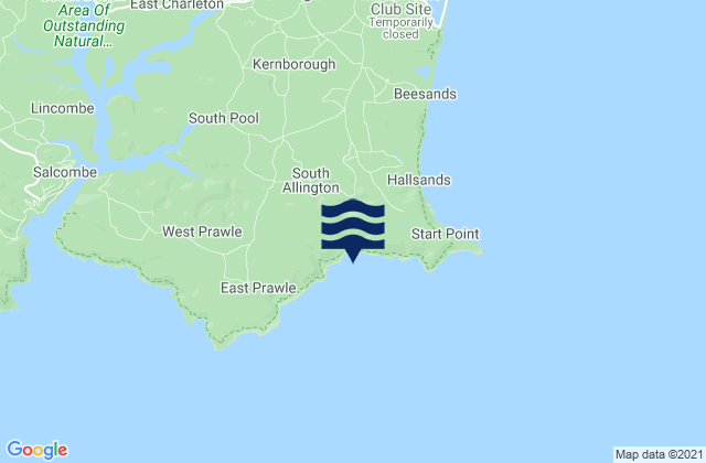 Mappa delle Getijden in Lannacombe Beach, United Kingdom
