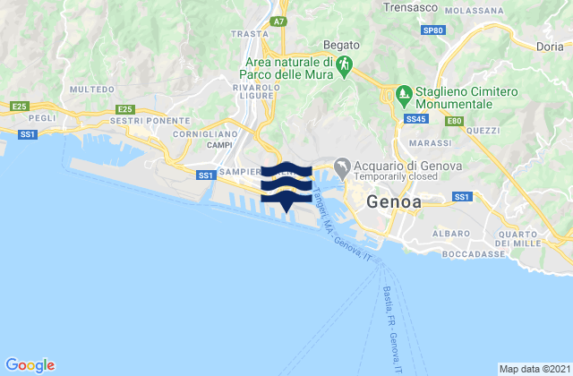 Mappa delle Getijden in Lanterna, Italy