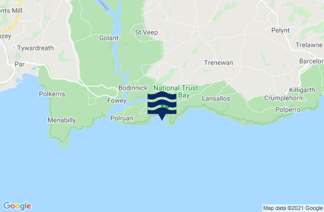 Mappa delle Getijden in Lantic Bay Beach, United Kingdom