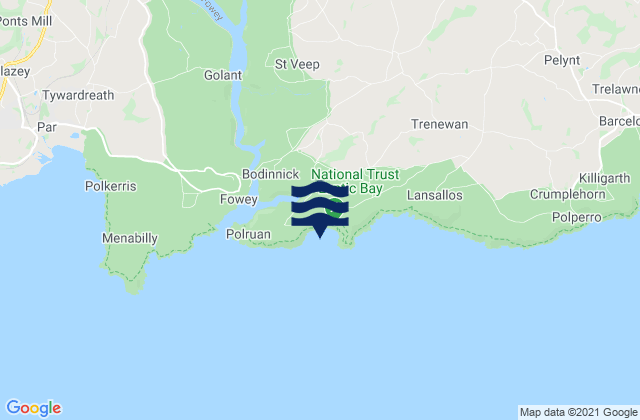 Mappa delle Getijden in Lantic Bay, United Kingdom