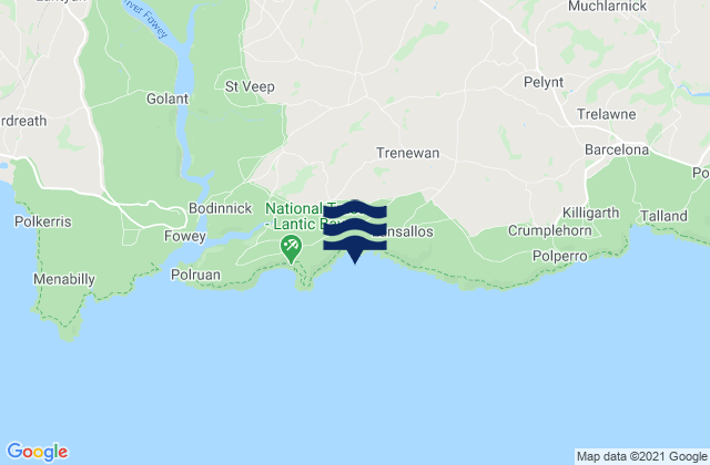 Mappa delle Getijden in Lantivet Bay Beach, United Kingdom