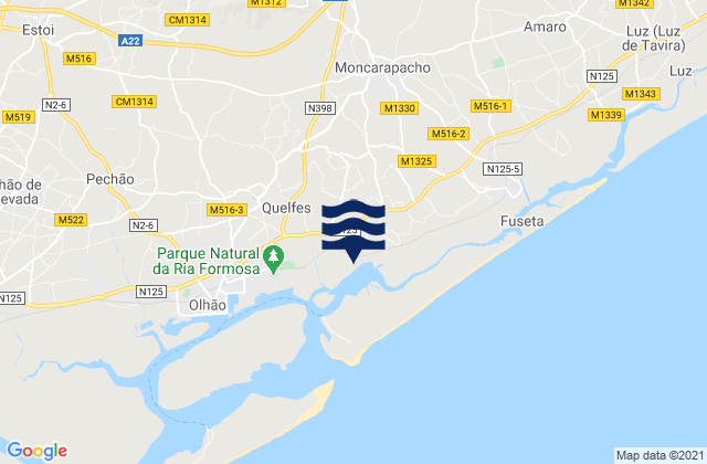 Mappa delle Getijden in Laranjeiro, Portugal