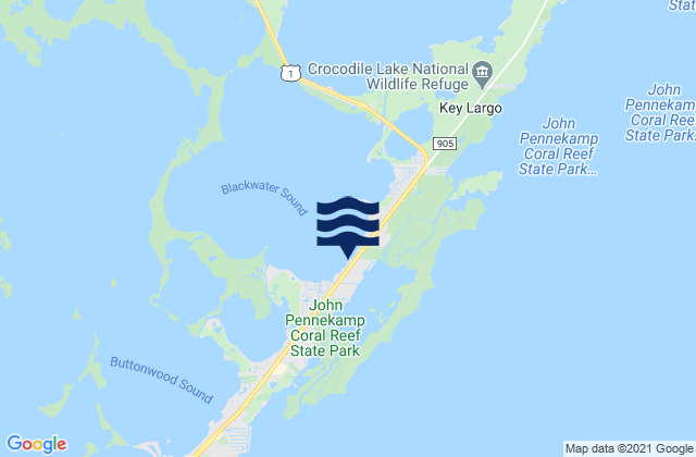 Mappa delle Getijden in Largo Sound (Key Largo), United States