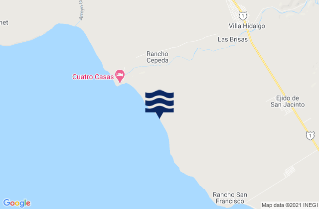 Mappa delle Getijden in Las Brisas, Mexico