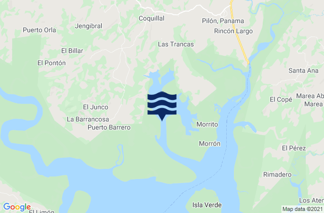 Mappa delle Getijden in Las Huacas, Panama