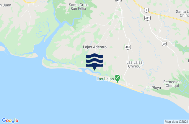 Mappa delle Getijden in Las Lajas, Panama