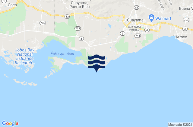 Mappa delle Getijden in Las Mareas, Puerto Rico