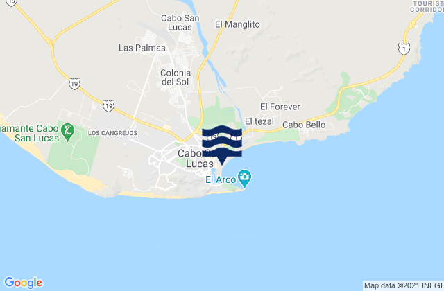 Mappa delle Getijden in Las Palmas, Mexico