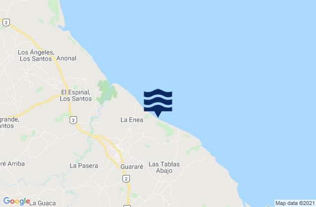 Mappa delle Getijden in Las Palmitas, Panama