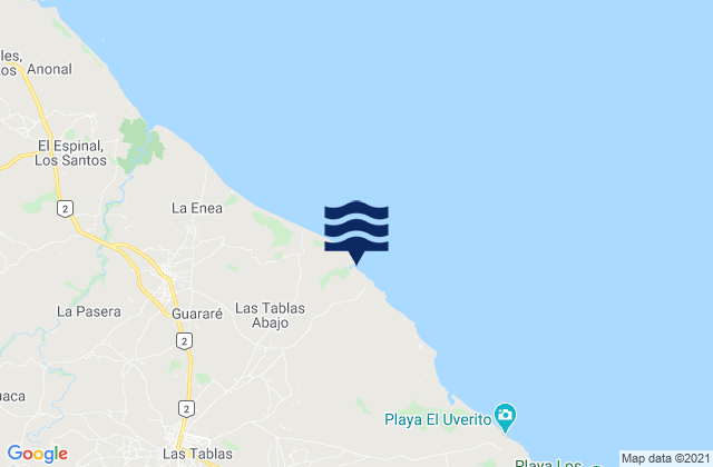 Mappa delle Getijden in Las Tablas, Panama