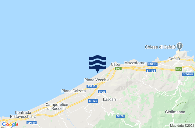 Mappa delle Getijden in Lascari, Italy