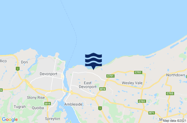 Mappa delle Getijden in Latrobe, Australia