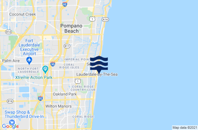Mappa delle Getijden in Lauderdale-by-the-Sea, United States