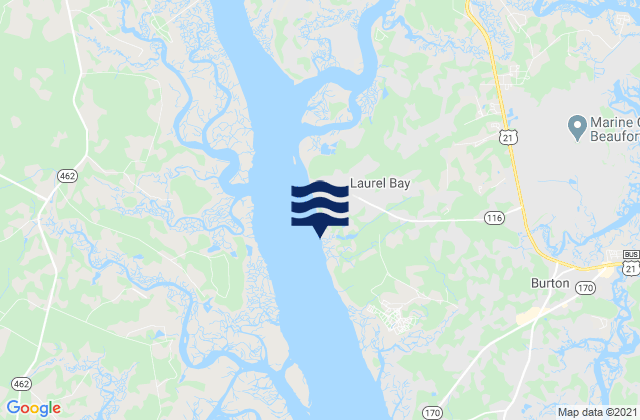 Mappa delle Getijden in Laurel Bay, United States
