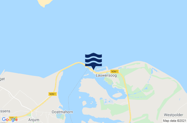 Mappa delle Getijden in Lauwersoog, Netherlands