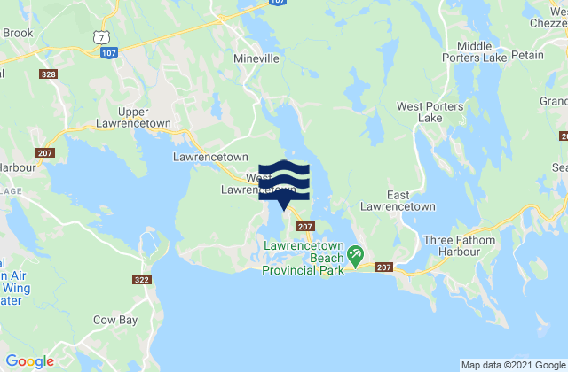 Mappa delle Getijden in Lawrencetown, Canada