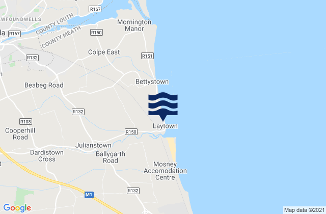 Mappa delle Getijden in Laytown, Ireland