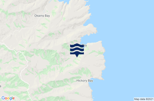 Mappa delle Getijden in Le Bons Bay, New Zealand