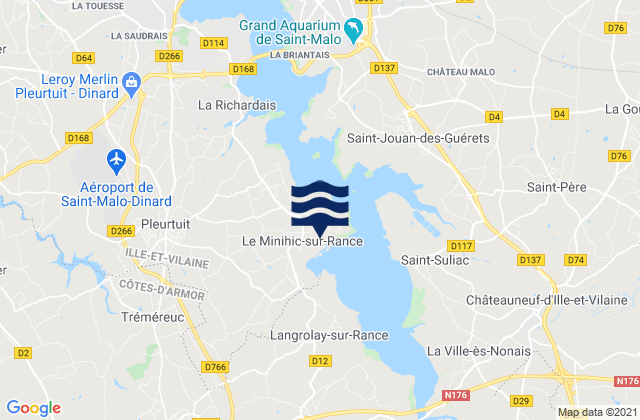 Mappa delle Getijden in Le Minihic-sur-Rance, France