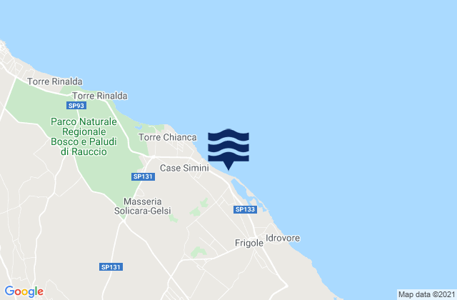 Mappa delle Getijden in Lecce, Italy