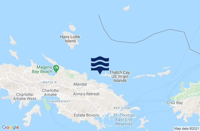 Mappa delle Getijden in Lee Point, U.S. Virgin Islands