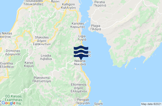 Mappa delle Getijden in Lefkada, Greece
