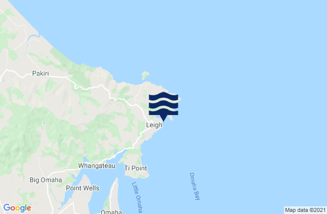 Mappa delle Getijden in Leigh, New Zealand