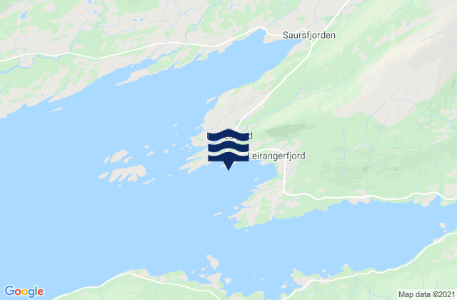Mappa delle Getijden in Leinesfjorden, Norway