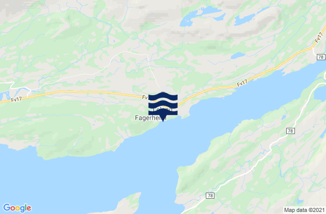 Mappa delle Getijden in Leirfjord, Norway