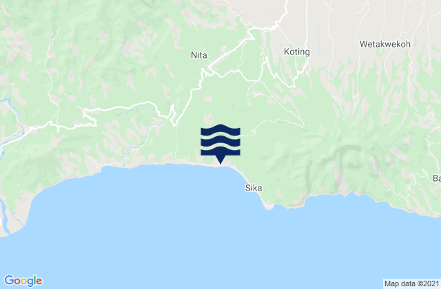 Mappa delle Getijden in Lela, Indonesia