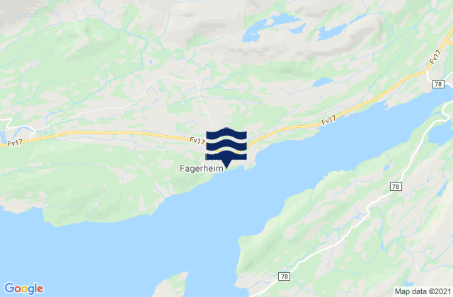 Mappa delle Getijden in Leland, Norway